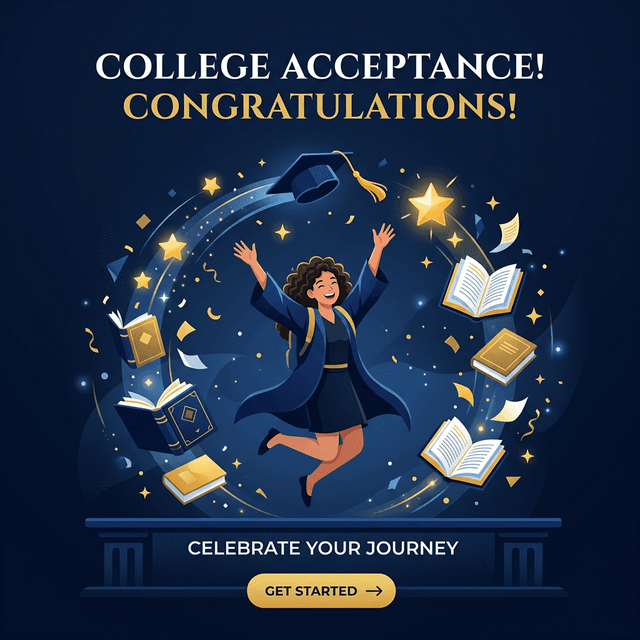 Student Celebrating Acceptance